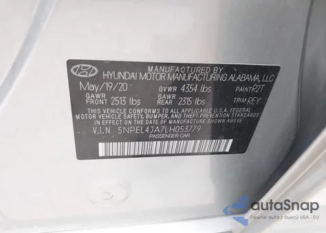 2020 Hyundai Sonata Sel из США, поврежденный, VIN 5NPEL4JA7LH053779